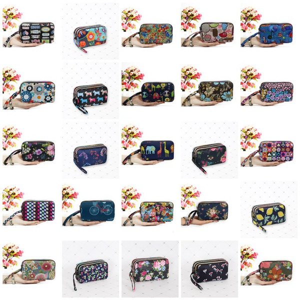 cute zippers handbag Reusable Storage Bag wallet print coin money Wrist bag keyholder storage pouch organizer 50style homeware T2D5059