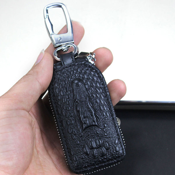 The new 2019 women men classic Key Wallets Zipper leather car key caseblack Wallets Zipper Key Purse Unisex Car