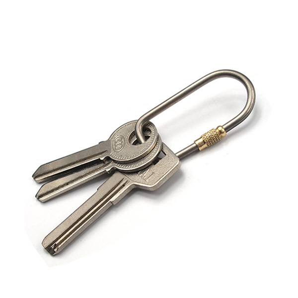 Outdoor High-strength Titanium Alloy U-shaped KeyChain with Lock D-type Car Keys Storage