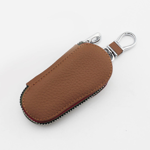 Leather Car Key Wallets Men Key Holder Housekeeper Keys Organizer Women Keychain Covers Zipper Case Bag Unisex Pouch Purse