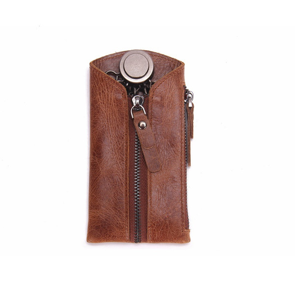 wholesale fashion key holder men coin pouch high quality luxury purse with genuine leather two colors