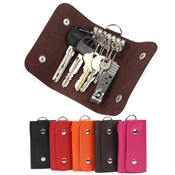 Wholesale- Fashion gifts Keys holder Organizer Manager patent leather Buckle key wallet case car keychain for Women Men brand #04