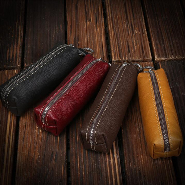 Genuine Cow Leather Men Women Key Bag Small Business Kay Case Women Housekeepers Wholesale purse keychain keychain wallet