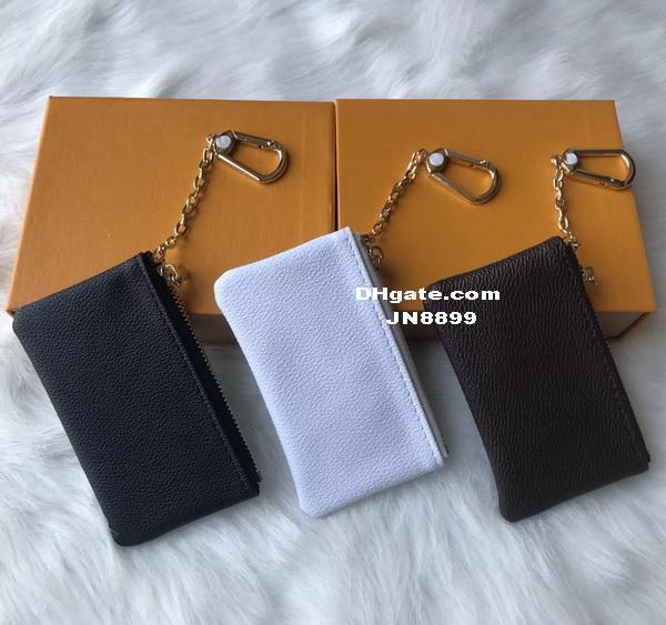 Hot Sale 4 Colors Key Pouch Zip Wallet Coin Leather Wallets Women Designer Purse With Orange Box