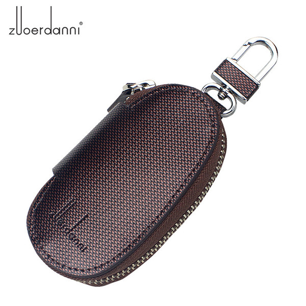 Men Genuine Cow Leather Bag Car Key Wallets Fashion Male Housekeeper Holders Carteira Keychain Zipper Key Case Pouch