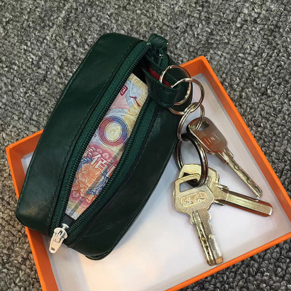 Elegant2019 Leather Genuine Exquisite Cowhide Two-sided Zipper Fund Automobile Key Small Change Package