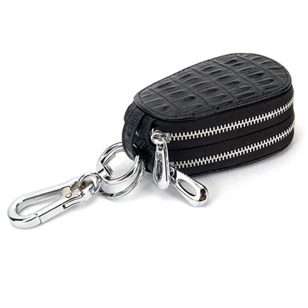 Free shipping High Quality Key Wallets Fashion Casual Car Key And Home Key Bags Genuine Leather Hardwear Durable Double Zipper Design Waist