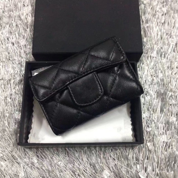 Hot selling Wome Cute Key Card Case Lambskin Mini Key Wallets Female Purse pouch come with box