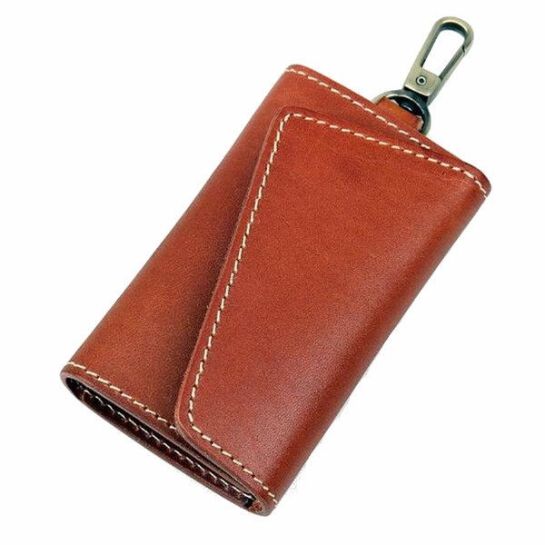 GUMST Genuine Leather Housekeeper Key Wallet Smart Car Bag Pouch Ring Wrap Fo Organizer Case Man With Keychain