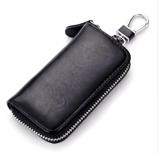 Cow Leather Men & Women Car Key Bag Wallet Multi Function Key Case Fashion Housekeeper Holders 6 Key Rings