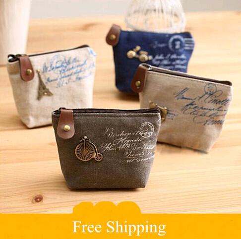 2015 new Women's canvas bag Coin keychain keys wallet Purse change pocket holder organize cosmetic makeup Sorter