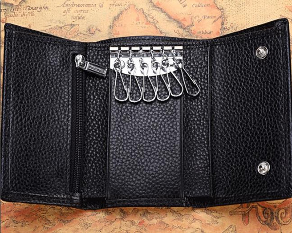 KEY POUCH brand bag holds top quality famous classical designer women 6 key holder money purse leather men card holders wallet handbag