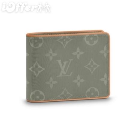 M63297 GRAY CANVAS LOGO MULTIPLE MEN WALLET PURSE BAG wallet purse Belt Bags Mini Bags Clutches Exotics