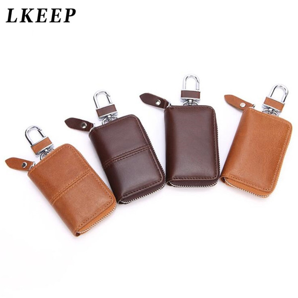 New PU Leather Car Key Wallets Men Key Holder Housekeeper Keys Organizer Women Keychain Cover Zipper Case Bag Pouch Purse