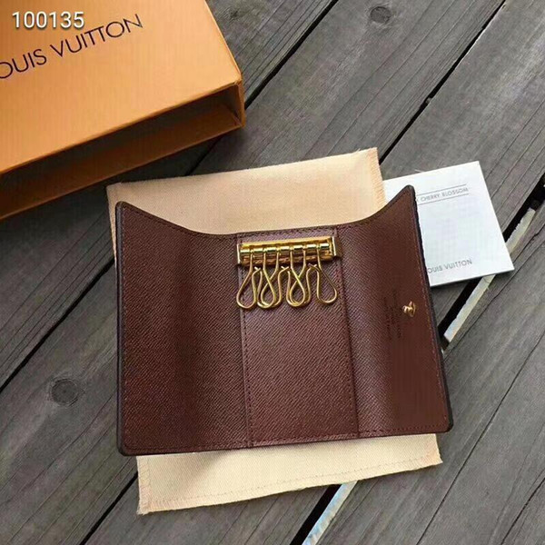 Hot Women leather key holder wallet famous brand men key wallets clutch purse for keys porte cle llaveros six rings