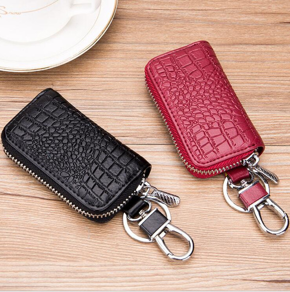 Genuine Leather Key Wallets Men & Women Car Bag Aligator Pattern Multi Function Key Case Fashion Housekeeper Key Holder Free Shipping