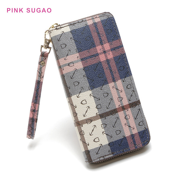 Pink sugao new fashion wallet women zipper clutch bags designer card holder lady phone bags coin purse factory wholesales walllet