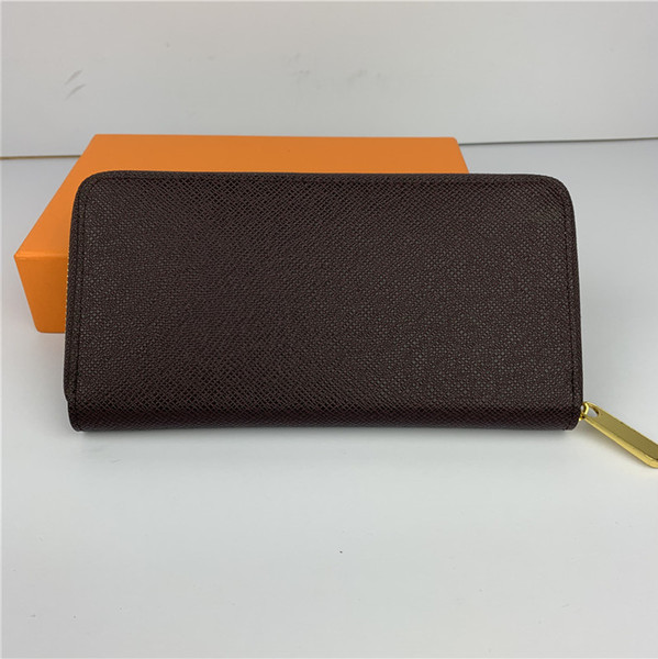 Fashion women luxury wallets lady famous pu leather wallet purse single zipper classical purse with orange box 60017