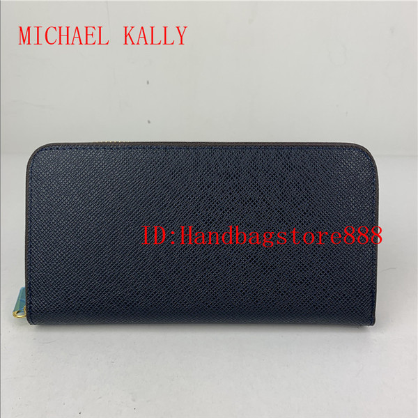 Hot sale 2019 women Fashion MICHAEL KALLY clutch pu leather wallet single zipper wallets lady ladies long classical purse with box