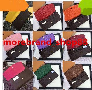 Wholesale women luxury lady long wallet multicolor designer coin purse Card holder original box women classic zipper pocket