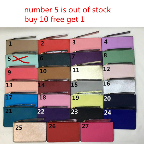 brand designer women leather wallets wristlet women purses clutch bags zipper Card bag colorful