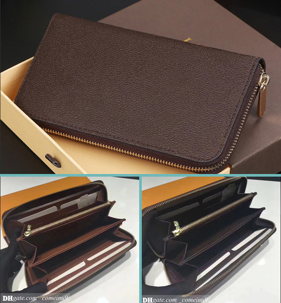 Fashion Designer Clutch Genuine Leather Zippy Wallet with box dust bag 60015 60017 good price