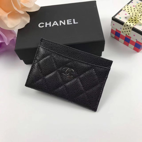 black best quality designer cardholder with box women brand Genuine Leather square wallet luxury leather purse women Money wallet A31510