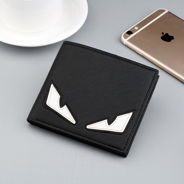 Designer Wallet Fashion Brand Men Purses Leather Monster Eyes Card Wallet Boy Student Coin Purses High Quality