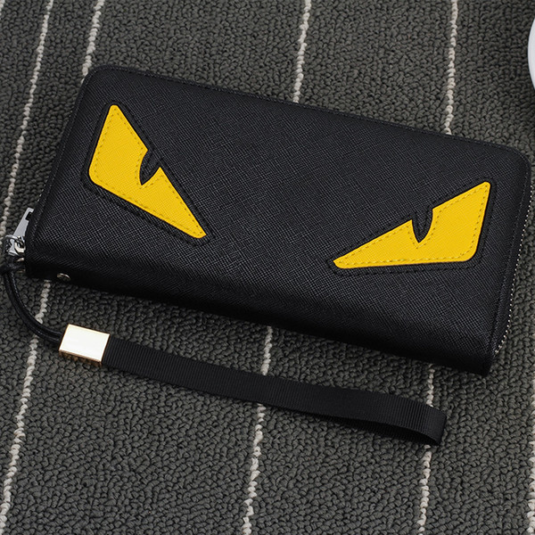 Wholesale- 2016 New brand men's wallet zipper long phone clutch bag fashion high quality guarantee eyes purse clutch wallet free shipping