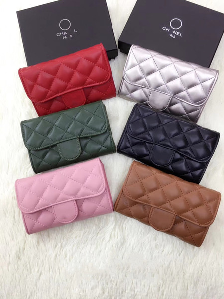 Black/Red/Silver/Green/Pink/Brown Women's PU Wallet Lady's Middle Size Square Wallet Card Wallet Money Bag Hasp Plain Wallets P7-P12