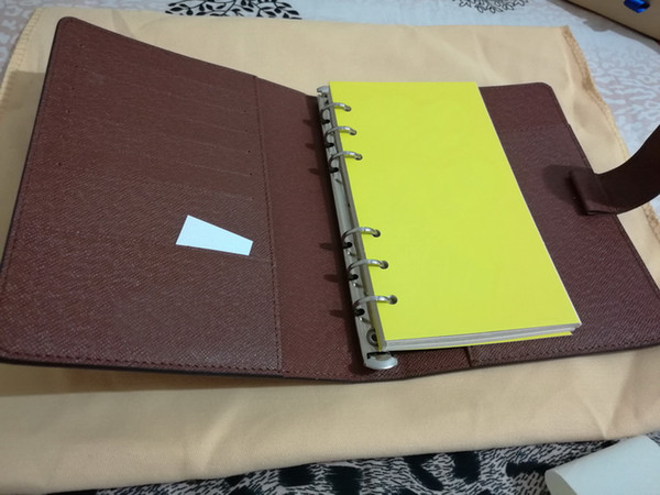 Famous Brand Agenda Note BOOK Cover Leather Diary Leather with dustbag and box card Note books Hot Sale Style silver gold ring