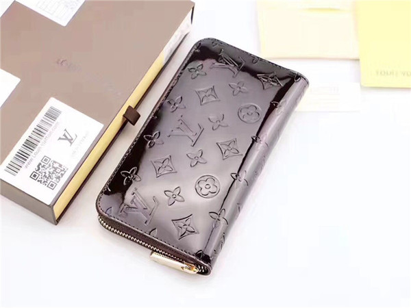 new L bag Free shipping billfold High quality Plaid pattern women wallet men's pures high-end luxury brand designer L wallet with box