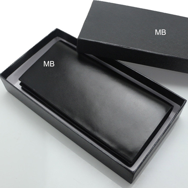 Luxury European popular the new fashion business men's soft Genuine leather MB wallet. High-end gift box package free shipping