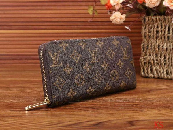 New Fashion Women Wallet Purse High Quality Leather Men Wallet Long Zipper Wallet Card Holder With Box