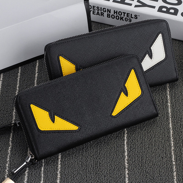 Hengsheng Brand Fashion Long Eyes Anime Men Leather Wallets Purses Carteira Masculina Couro Portefeuille Homme