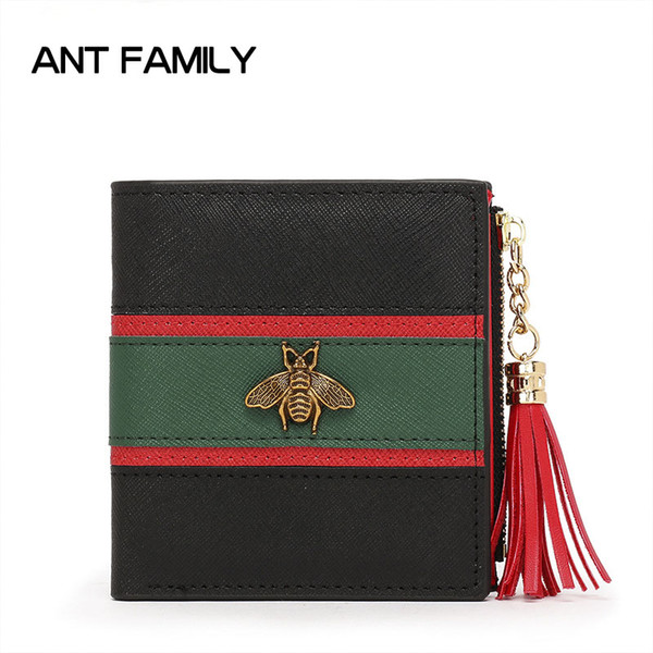 Fashion Tassel Genuine Leather Women Wallets Small Purse Real Leather Short Wallet Zippers Female Brand Wallet Slim Coin Purse