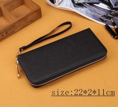 Hot! wholesale 2018 fashion famous brand fashion single zipper cheap luxury designer women pu leather wallet lady ladies long purse