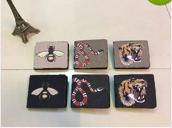 Fashion Men/Womens PU Leather Purses famous Short wallets Tiger pattern purse wallet With Box Bags M60895 free shipping