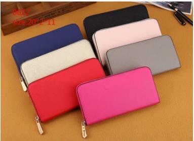 Hot! wholesale famous brand fashion single zipper cheap luxury designer women pu leather wallet lady ladies long purse