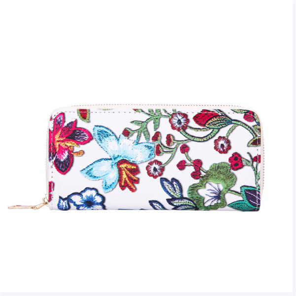 2019 Women Wallets Long Wallets Casual Floral Printing Designer Purses Brand Wallets Card Holder Carteira Feminina