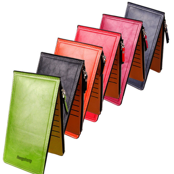 Fashion Women Men Wallet Leather Purse Ultra-thin Multifunctional Women's Wallets Women Cowhide Leather Wallet Design