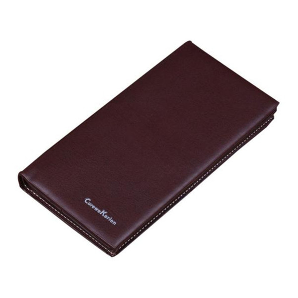 Brand High Quality Pu Leather Men Long Bifold Wallet Purse Vintage Designer Male Carteira Money Clip Slim Wallet