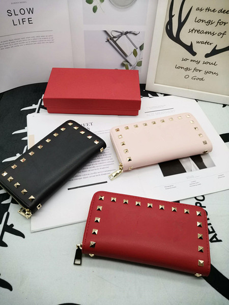 designers Women genuine leather star rivets high quality famous rivet purse handbag fashion wallet 3 colors