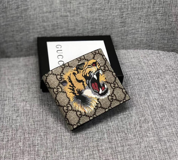 2019 Paris plaid style Designer mens wallet famous men brand wallet special canvas multiple short small wallet with box serial number