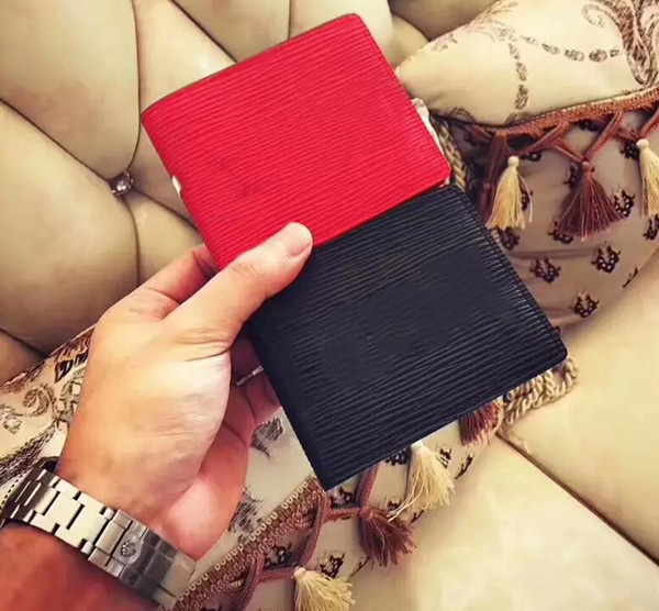 Free Shipping famous designer brand red leather wallet, men women short wallet fashion classic wallet and wallet box