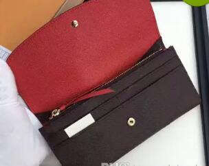 2018 Free shipping Wholesale lady multicolor coin purse leather long wallet colourfull Card holder original box women classic zipper pocket