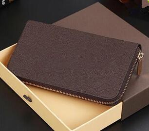 Free shipping! Fashion designer clutch Genuine leather wallet with box 60015 60017