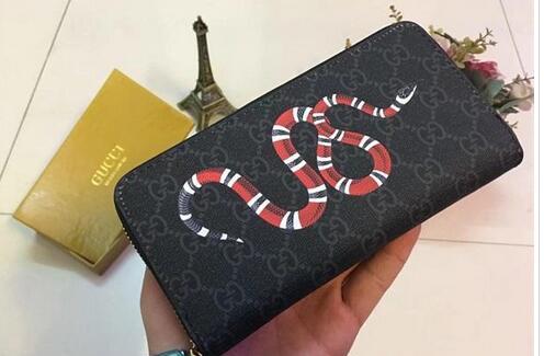 2019 Hot zippy wallet High quality PU Leather Fashion tiger snake clutch famous clutch water ripple wallet no box S3