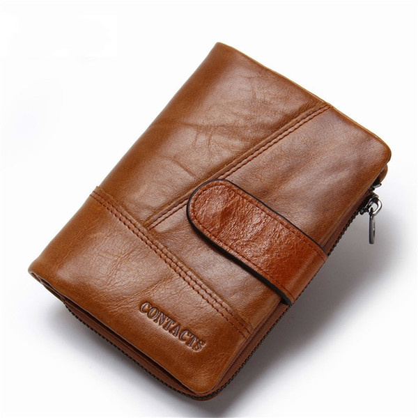 Top Genuine Leather Men Wallet Male Card Holder Purse Designer Men Wallets Male Purse Clutch Coin Money Bag