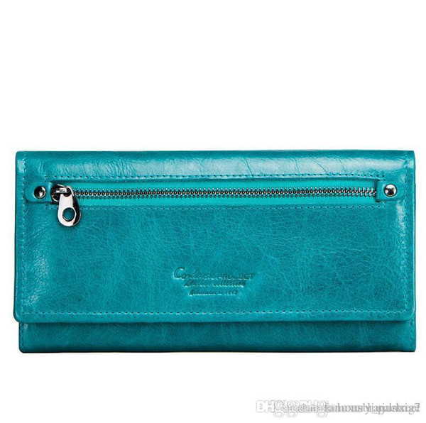 European and American fashion trend women's multi-function long clutch bag leather wallet